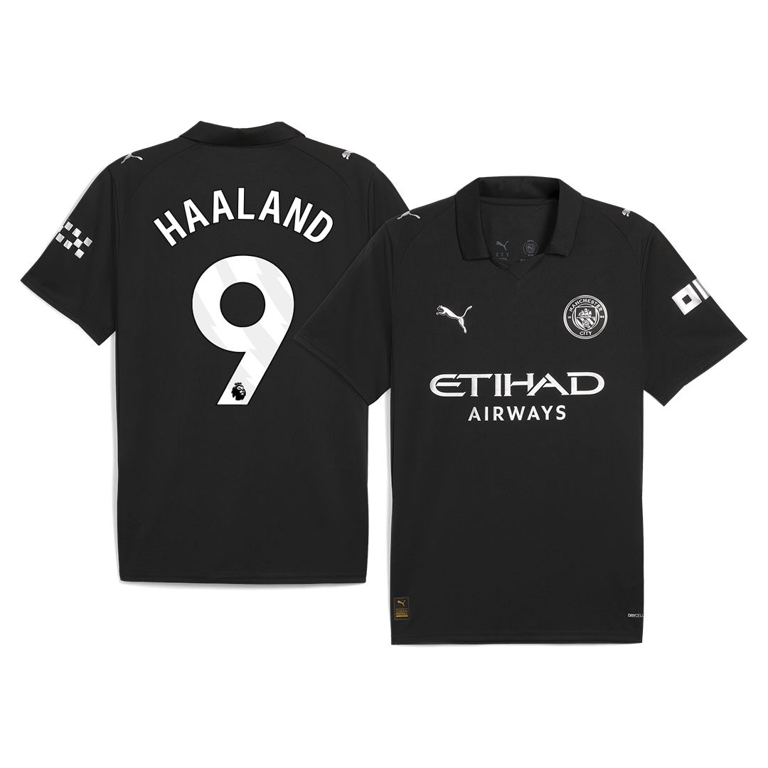 HAALAND #9 Manchester City Fora Camisa 2025/26- Preto camisola de futebol