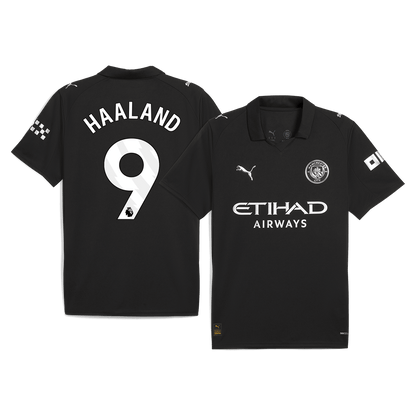 HAALAND #9 Manchester City Fora Camisa 2025/26- Preto camisola de futebol