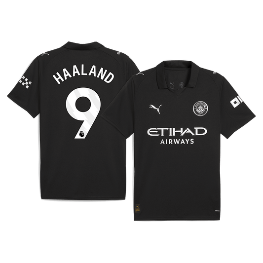 HAALAND #9 Manchester City Fora Camisa 2025/26- Preto camisola de futebol