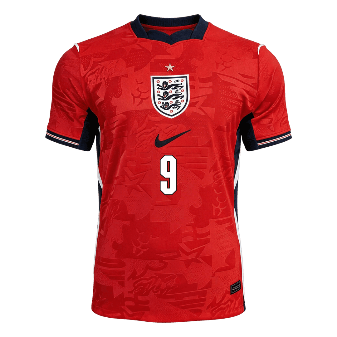 Versão do Jogador KANE #9 Inglaterra Fora Copa do Mundo Futebol Camisas 2026 Vermelho