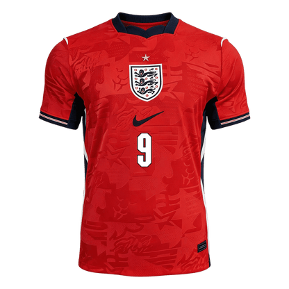 Versão do Jogador KANE #9 Inglaterra Fora Copa do Mundo Futebol Camisas 2026 Vermelho