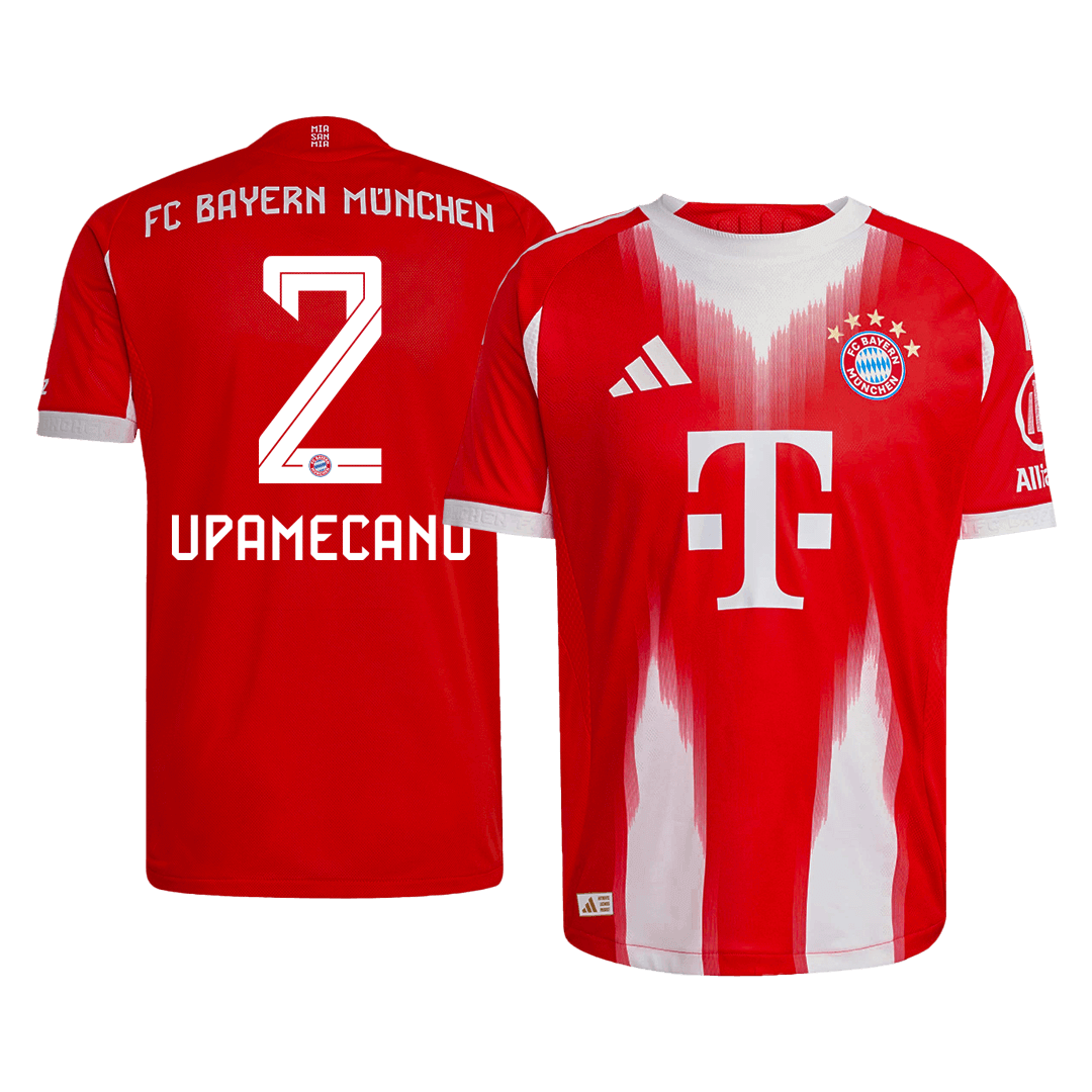 Jogador UPAMECANO #2 Bayern Munich Casa Futebol Camisas 2025/26 Vermelho camisola de futebol