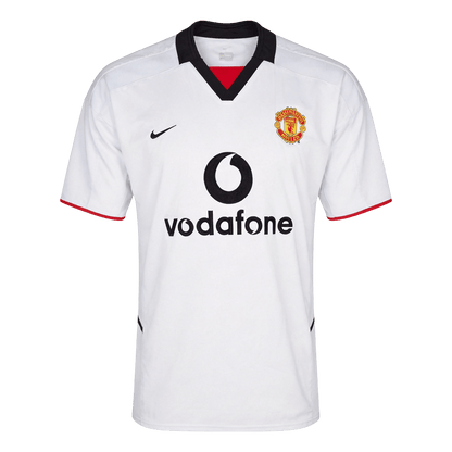 Retrô Manchester United Fora Camisa 2002/03 Branco