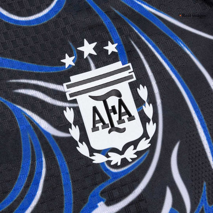 Versão do Jogador MESSI #10 Argentina Fora Copa do Mundo Futebol Camisas 2026 Preto