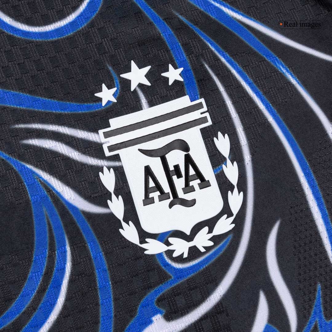 Versão do Jogador E. FERNÁNDEZ #24 Argentina Fora Copa do Mundo Futebol Camisas 2026 Preto