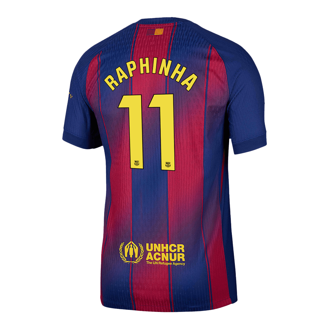 Jogador RAPHINHA #11 Barcelona Casa Futebol Camisas 2025/26