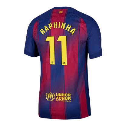 Jogador RAPHINHA #11 Barcelona Casa Futebol Camisas 2025/26