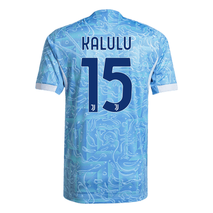 Jogador KALULU #15 Juventus Fora Futebol Camisas 2025/26 Azul