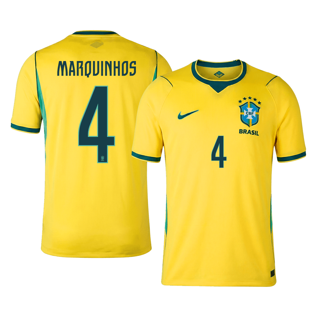 MARQUINHOS #4 Brasil Casa Copa do Mundo Camisa 2026 Amarelo