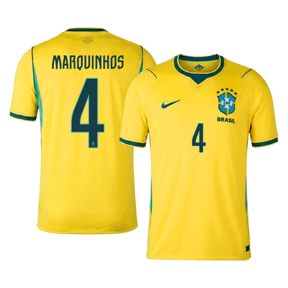 MARQUINHOS #4 Brasil Casa Copa do Mundo Camisa 2026 Amarelo