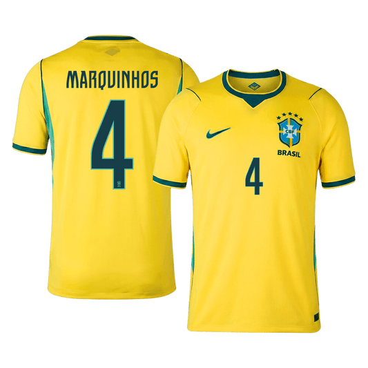 MARQUINHOS #4 Brasil Casa Copa do Mundo Camisa 2026 Amarelo