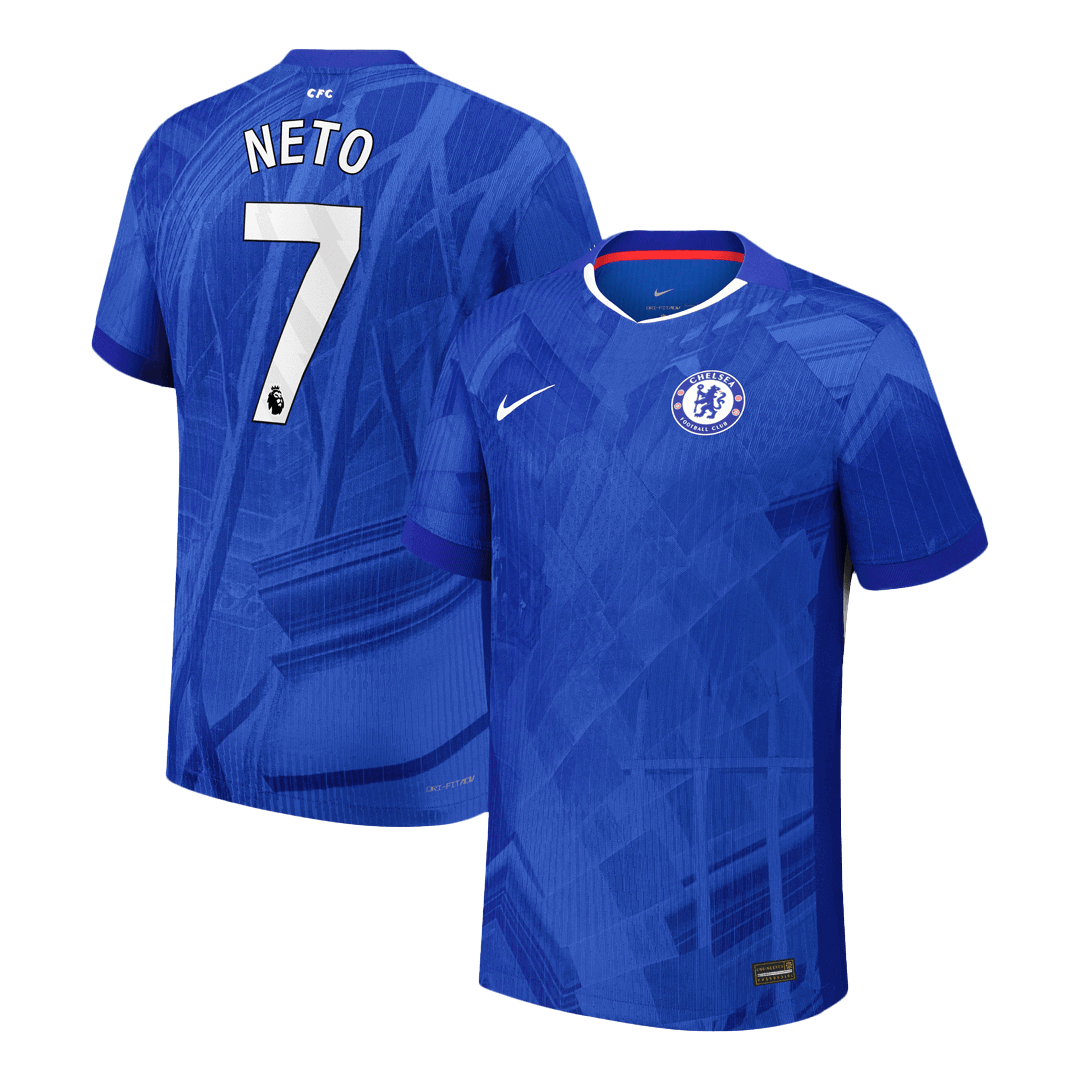 Jogador NETO #7 Chelsea Casa Futebol Camisas 2025/26 Azul camisola de futebol