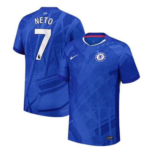 Jogador NETO #7 Chelsea Casa Futebol Camisas 2025/26 Azul camisola de futebol