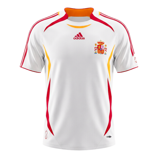 Retrô Spain Fora Camisa 2006 Branco camisola de futebol 2025/26