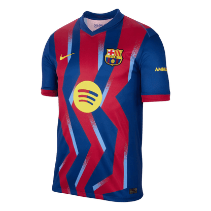 Barcelona Quarta Camisa 2025/26 Vermelho&Azul camisola de futebol