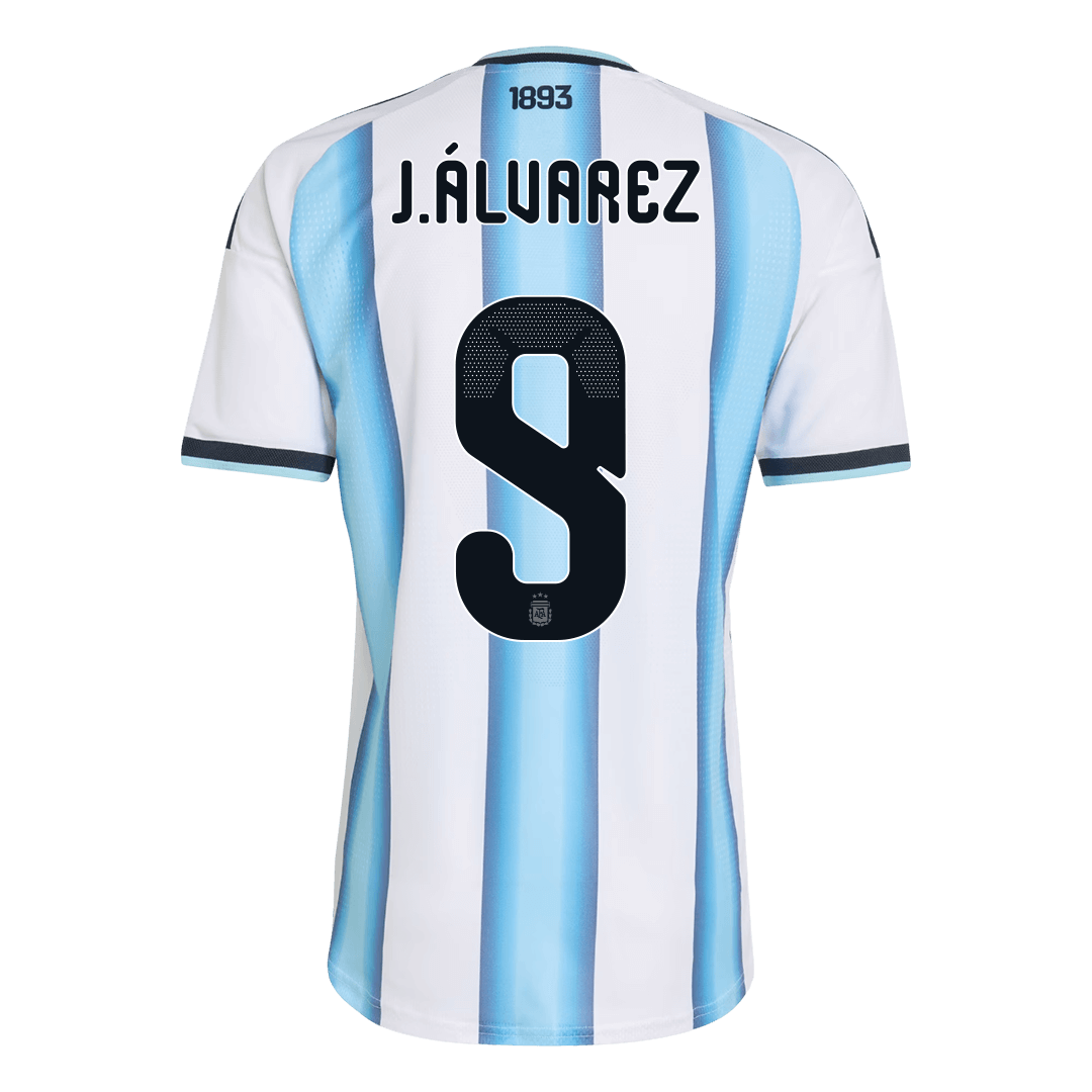 Versão do Jogador J.ÁLVAREZ #9 Argentina Casa Copa do Mundo Futebol Camisas 2026 - camisola de futebol para