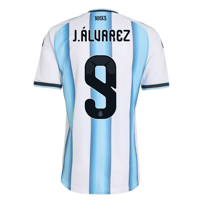 Versão do Jogador J.ÁLVAREZ #9 Argentina Casa Copa do Mundo Futebol Camisas 2026 - camisola de futebol para