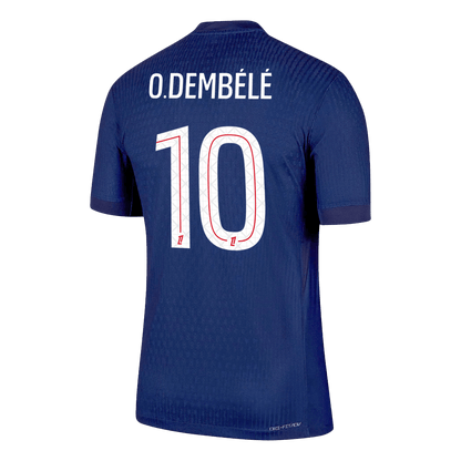 Jogador O.DEMBÉLÉ #10 PSG Casa Futebol Camisas 2025/26 Marinha