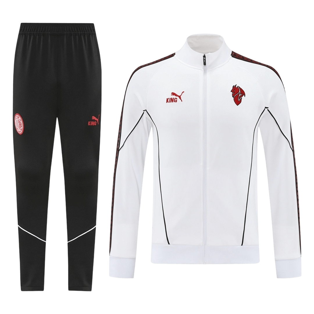 AC Milan Treino Jaqueta Conjunto (Jaqueta+Calças) 2025/26 Branco camisola de futebol