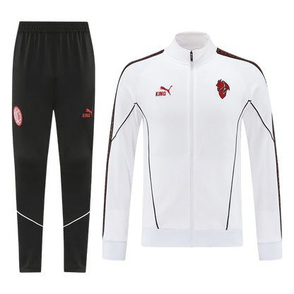 AC Milan Treino Jaqueta Conjunto (Jaqueta+Calças) 2025/26 Branco camisola de futebol