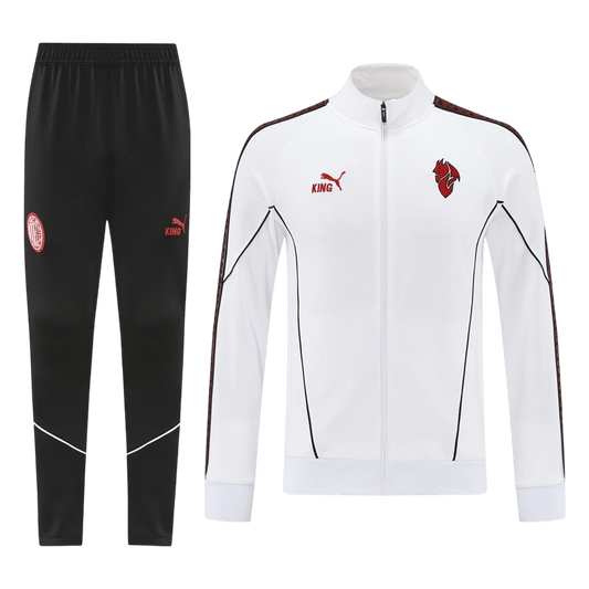 AC Milan Treino Jaqueta Conjunto (Jaqueta+Calças) 2025/26 Branco camisola de futebol