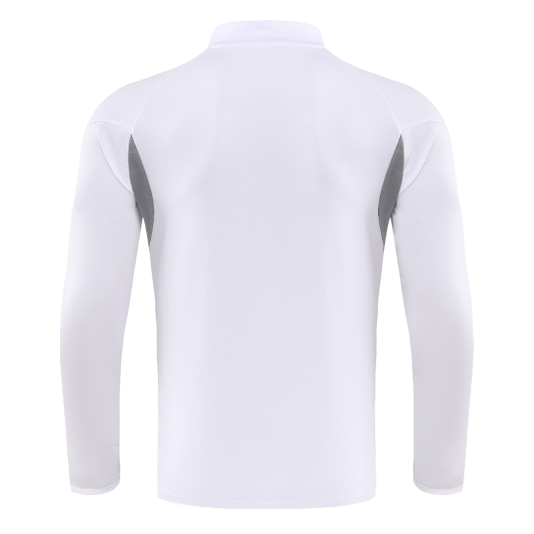Real Madrid Zíper Moletom Conjunto (Top+Calças) 2025/26 Branco
