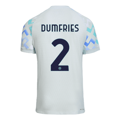 Jogador DUMFRIES #2 Inter Milan Fora Futebol Camisas 2025/26 Azul