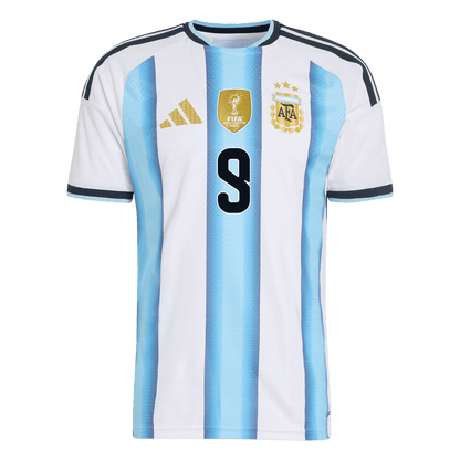 Versão do Jogador J.ÁLVAREZ #9 Argentina Casa Copa do Mundo Futebol Camisas 2026 - camisola de futebol para