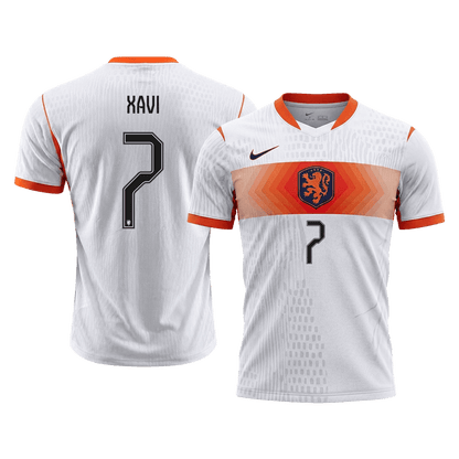 Versão do Jogador XAVI #7 Países Baixos Fora Copa do Mundo Futebol Camisas 2026 Branco