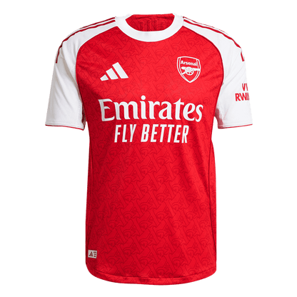 Jogador SALIBA #2 Arsenal Casa Futebol Camisas 2025/26 Vermelho