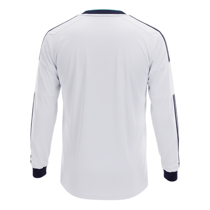 Retrô Real Madrid Casa Manga Longa Camisa 2012/13 Branco