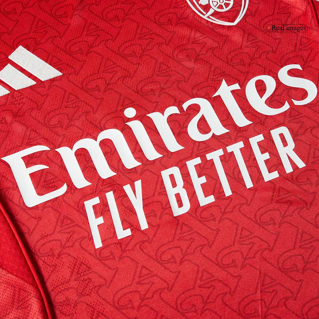 Jogador SALIBA #2 Arsenal Casa Futebol Camisas 2025/26 Vermelho