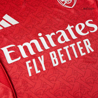 Jogador SALIBA #2 Arsenal Casa Futebol Camisas 2025/26 Vermelho