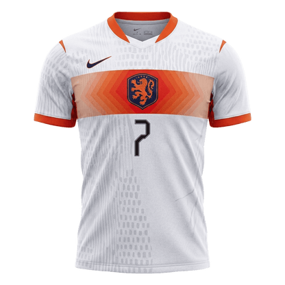 Versão do Jogador XAVI #7 Países Baixos Fora Copa do Mundo Futebol Camisas 2026 Branco