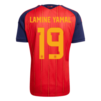 Versão do Jogador LAMINE YAMAL #19 Spain Casa Copa do Mundo Futebol Camisas 2026 Vermelho
