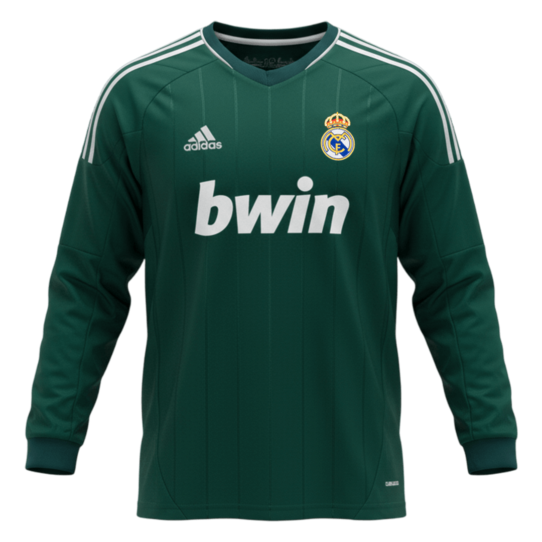 Retrô Real Madrid Terceira Manga Longa Camisa 2012/13 Verde camisola de futebol 2025/26