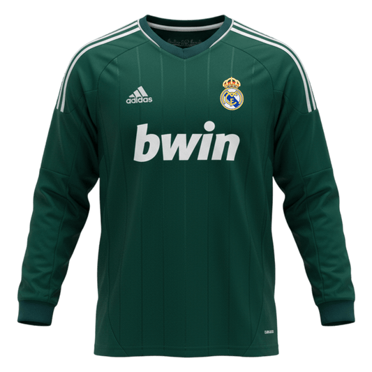 Retrô Real Madrid Terceira Manga Longa Camisa 2012/13 Verde camisola de futebol 2025/26