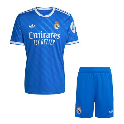 Real Madrid Fora Terceira Camisa Conjunto (Camisola + Calções) 2025/26- Azul