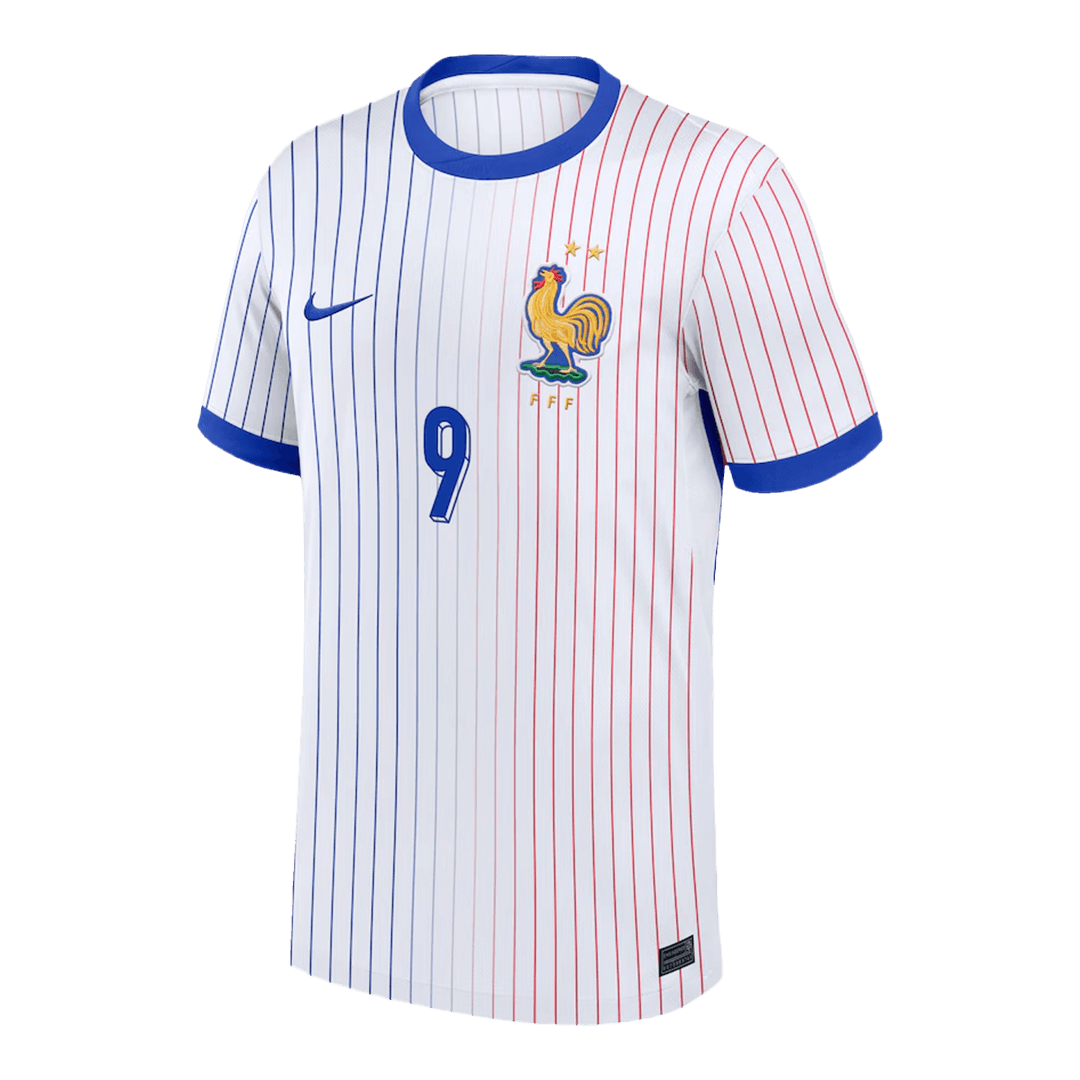 Camisola de futebol GIROUD #9 França Fora Camisola personalizada