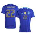 Argentina L. MARTINEZ #22 Camisola Fora Personalizada