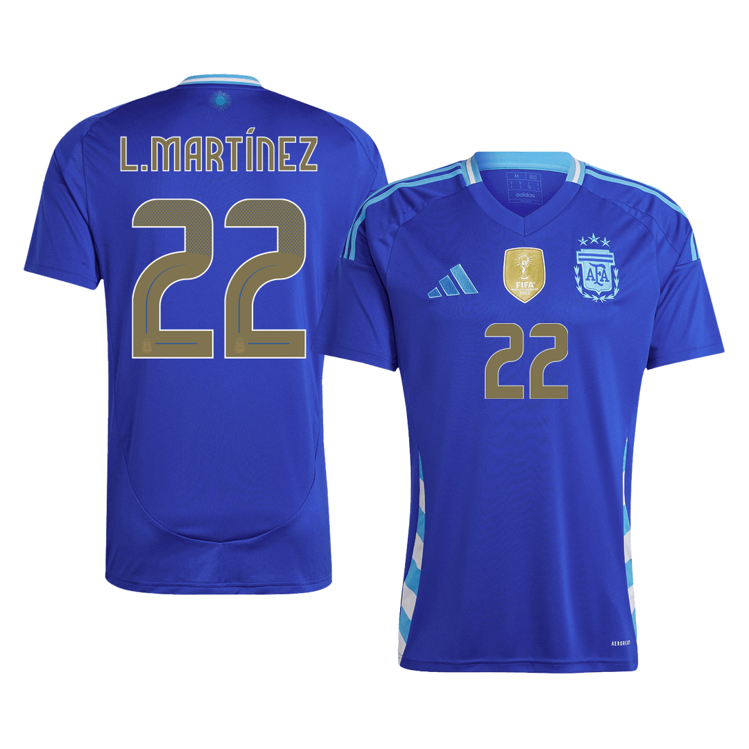 Camisola de futebol argentina L. MARTINEZ #22 Away personalizada 2025/26