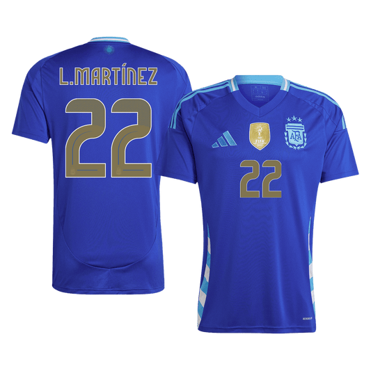 Camisola de futebol argentina L. MARTINEZ #22 Away personalizada 2025/26