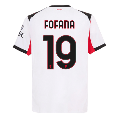 Jogador FOFANA #19 AC Milan Fora Futebol Camisas 2025/26 Branco