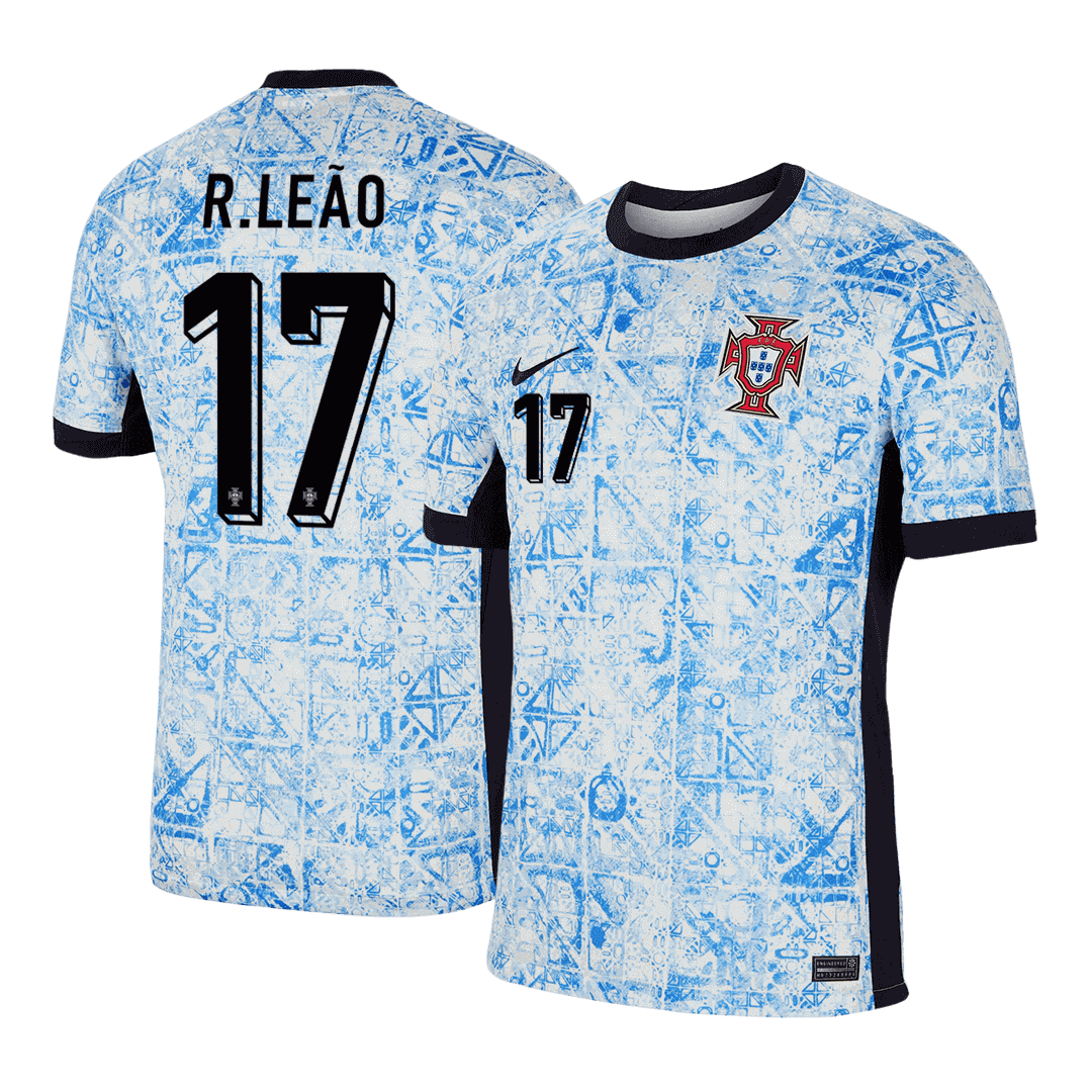 Camisola de futebol R.LEAO #17 Portugal Fora Camisola personalizada 2025/26