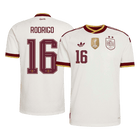 Versão do Jogador RODRIGO #16 Spain Fora Copa do Mundo Futebol Camisas 2026 Branco
