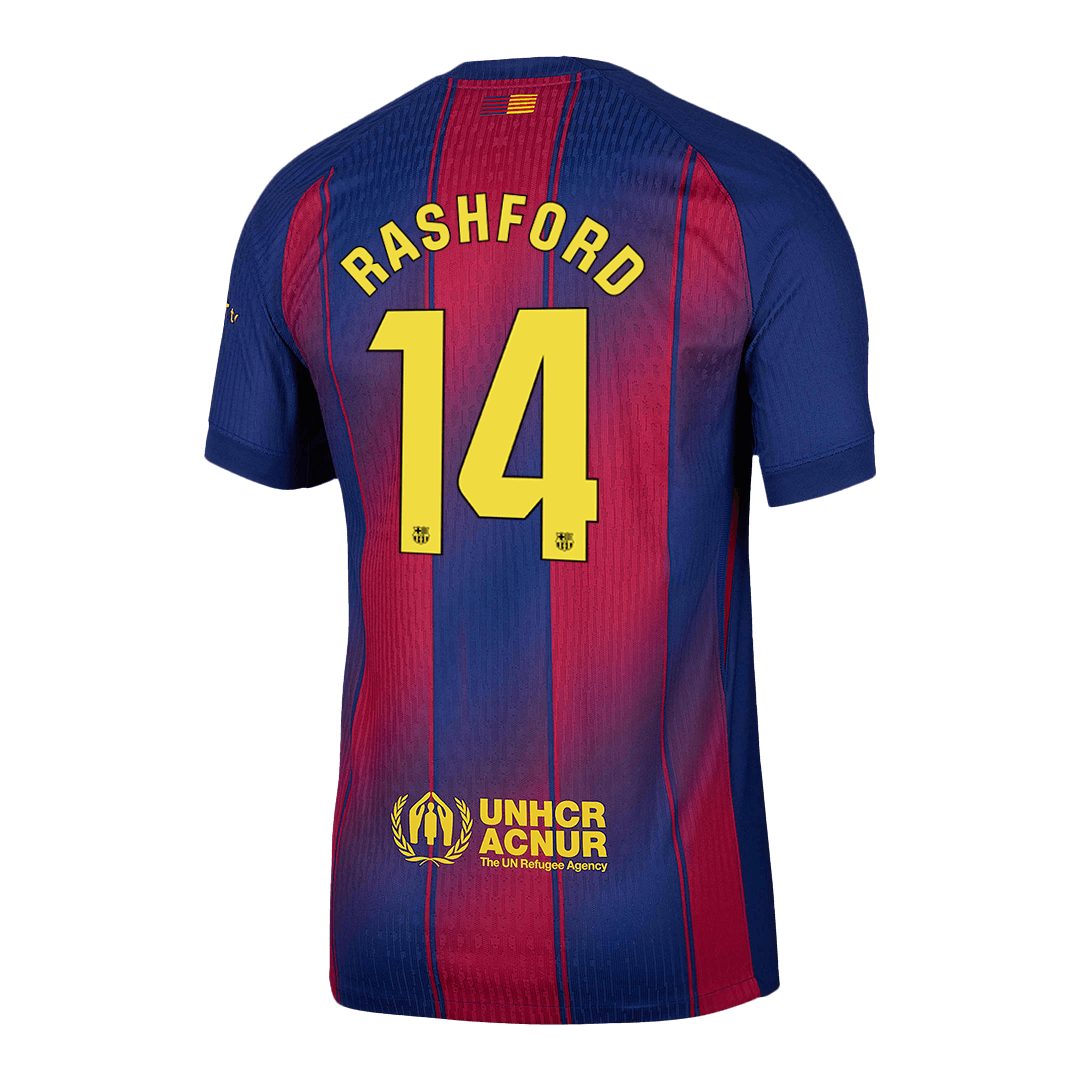 Jogador RASHFORD #14 Barcelona Casa Futebol Camisas 2025/26