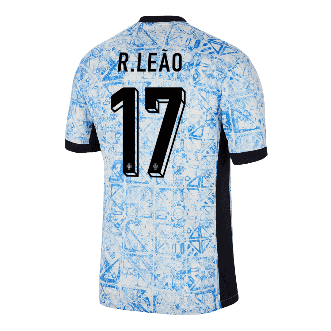 Camisola de futebol R.LEAO #17 Portugal Fora Camisola personalizada