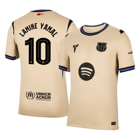 LAMINE YAMAL #10 Barcelona Fora Camisa 2025/26- Amarelo camisola de futebol