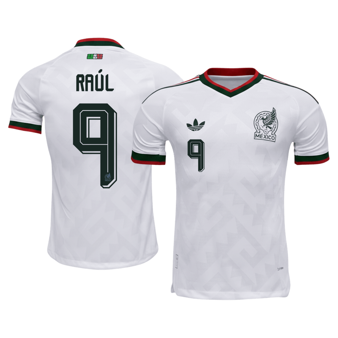 Versão do Jogador RAÚL #9 México Fora Copa do Mundo Futebol Camisas 2026 Branco