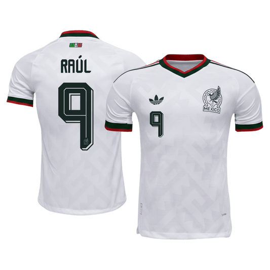 Versão do Jogador RAÚL #9 México Fora Copa do Mundo Futebol Camisas 2026 Branco